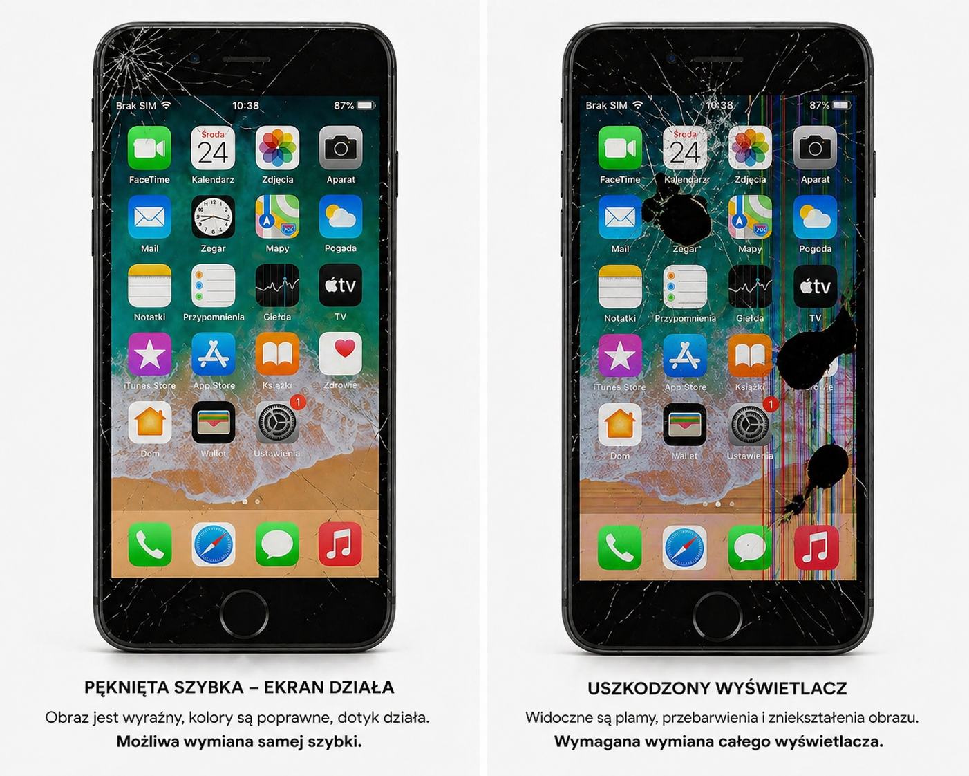 Starszy iPhone - wymiana szybki czy całego wyświetlacza
